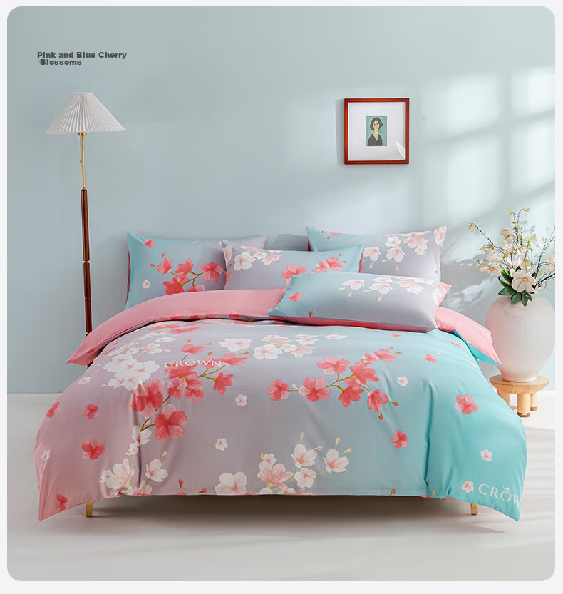 CROWN Four-Piece Set, 100% Pure Cotton High-End Luxury Bedding, 60-Count All-Cotton Duvet with Pillowcases, Summer Quilt Cover, 200*230cm 15