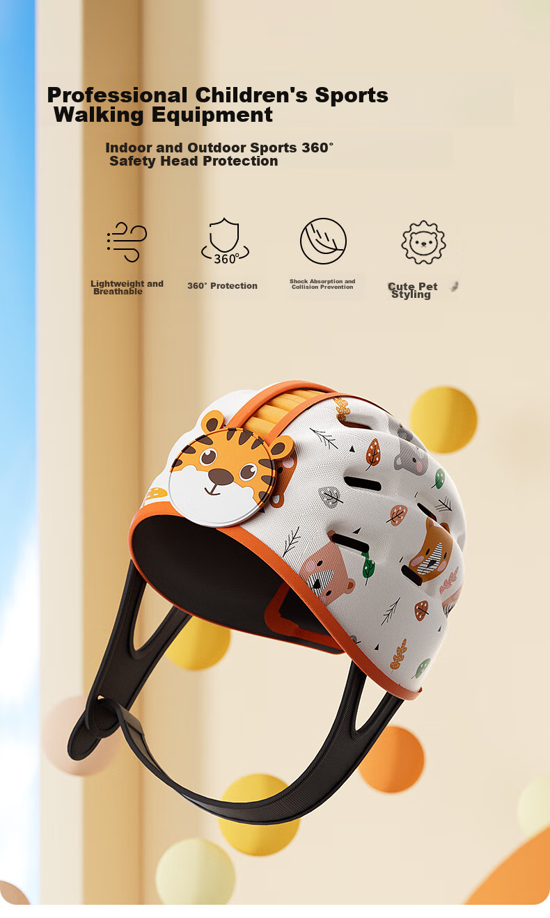 BEIDELI Anti-Fall Hat, Baby Walking Head Protection, Fall Prevention Pillow, Toddler Anti-Collision Device, Little Tiger Style, 1 Piece 1