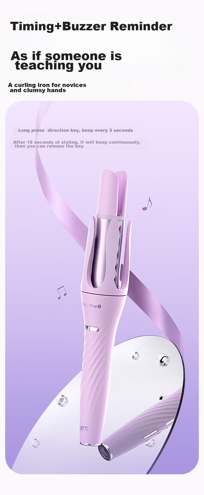 Lena Third Generation Automatic Curling Iron, 40mm, Lazy Anti-Scalding Fully Automatic Curling Tool, Negative Ion Hair-Friendly Electric Curler, Gift, Z3S-40 Portable for Travel 7