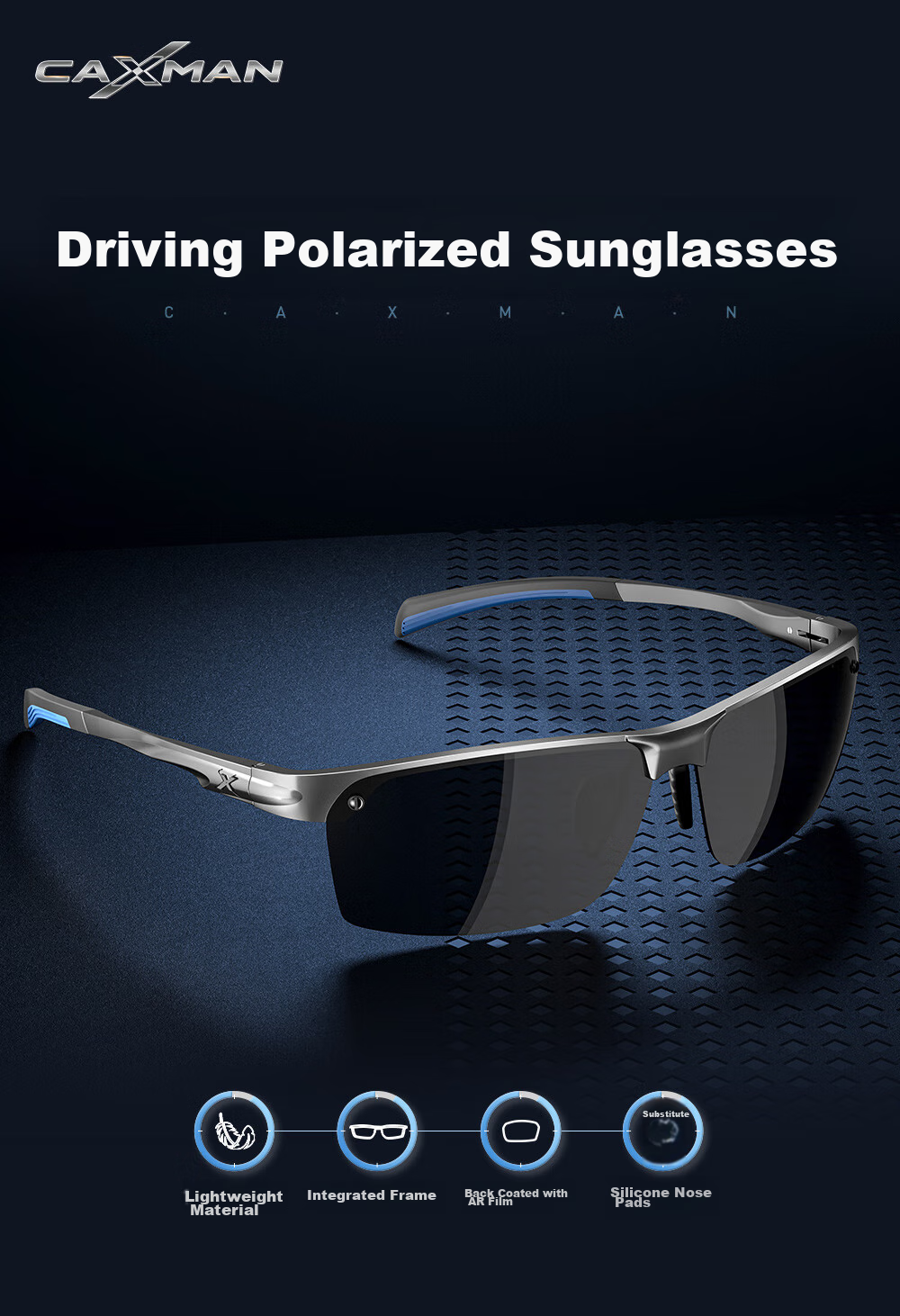 CAXMAN Sunglasses for Outdoor Sports, Hiking, Fishing, Casual Polarized Men's Sunglasses, Driving Glasses, Cycling Sunglasses 3