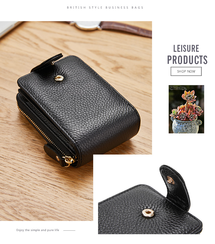 BOSTANTEN Top-Grain Leather Card Holder with Multiple Slots, Accordion Wallet for Men, Coin Purse, Birthday Gift for Husband, Boyfriend, Or Father 5