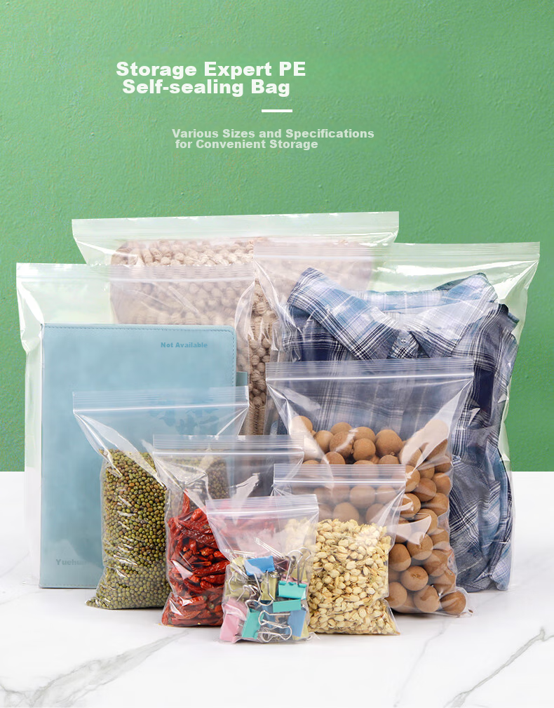 Yessel Food Self-Sealing Bags, Thickened No. 7, 14*20CM, 300 Pieces, Storage Sealed Packaging Bags 13