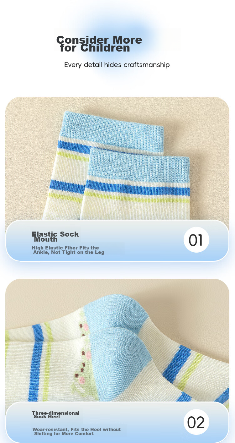 MiiOW Children's Socks for Boys, All-Season Cotton Mid-Calf Socks, Cartoon Breathable Socks for Kids And Toddlers 15