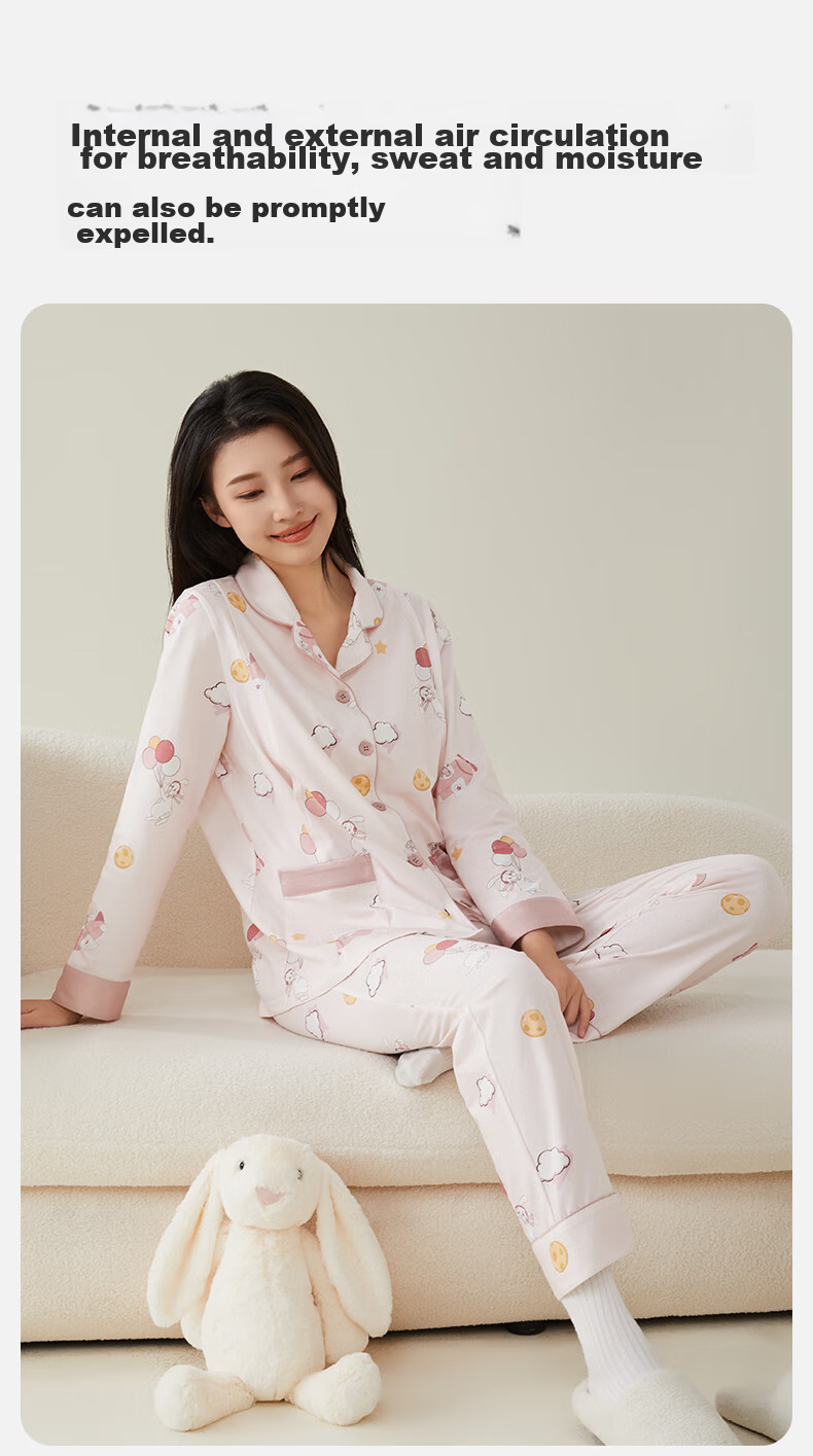 October Crystals Breathable Maternity Pajamas Postpartum Nursing Homewear Set Pear Goose Size M 10