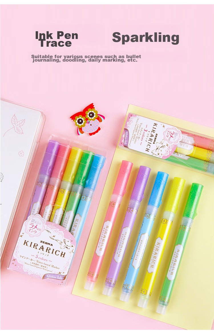 ZEBRA Crystal Bright Highlighter, Colored Marker Pen, Kirarich Series Student Marker, WKS18, Blue 2