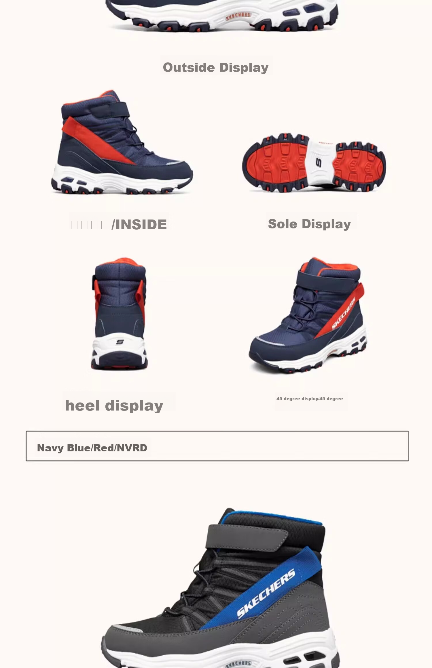 Skechers Children's Fleece-Lined Boots, Warm Cotton Shoes, High-Top Short Boots for Boys And Girls, Fleece-Lined Snow Boots, 660092L 24