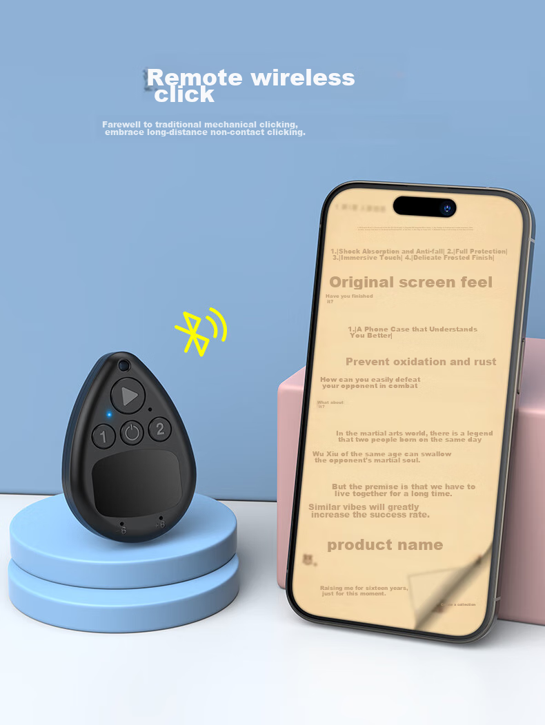 LinkStone Wireless Bluetooth Screen Clicker, Dual-Button Smart Touch Screen Device for Mobile Phones, Popular Douyin Live Streaming Purchase Tool, Red Heart Package External Mod for Tablets, PUBG Gaming Accessory 4