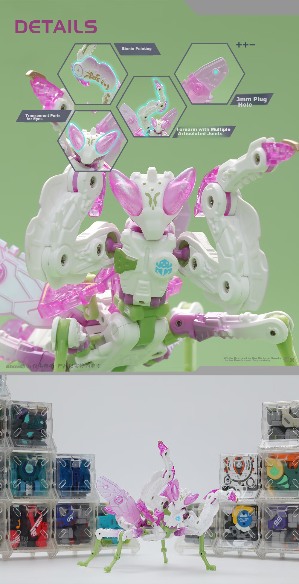 52TOYS Mengshou Xia Lotus Mantis Mecha Assembly Transforming Model Toy Action Figure for Boys over 14 Years Old 2