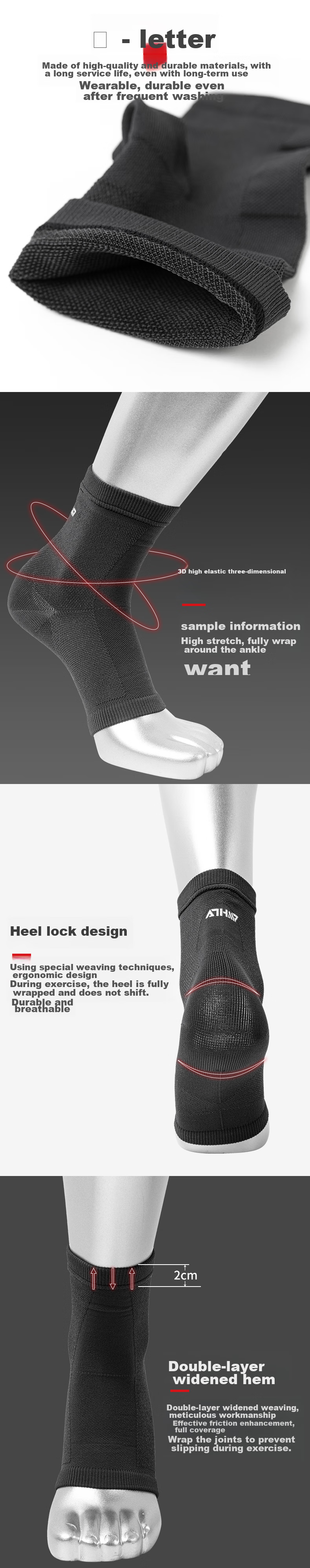 D&M Sports Ankle Brace for Men, Sprain Protection, Joint Support, Basketball Ankle Guard, Running, Badminton, Soccer, One Piece 6