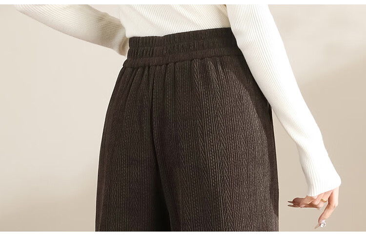 Dme [True Slim Wide-Leg Pants] High-Waisted Slimming Versatile Draping Straight Casual Trousers, Lazy Style Textured Floor-Length Pants 7
