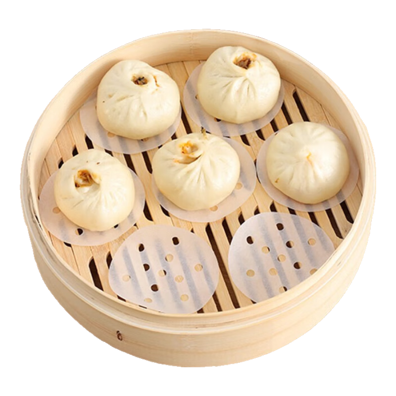 Jiamo Steamer Paper, 500 Sheets, 10cm Disposable Non-Stick Paper, for Home Use, Steaming Cloth for Buns And Mantou, Round Shape