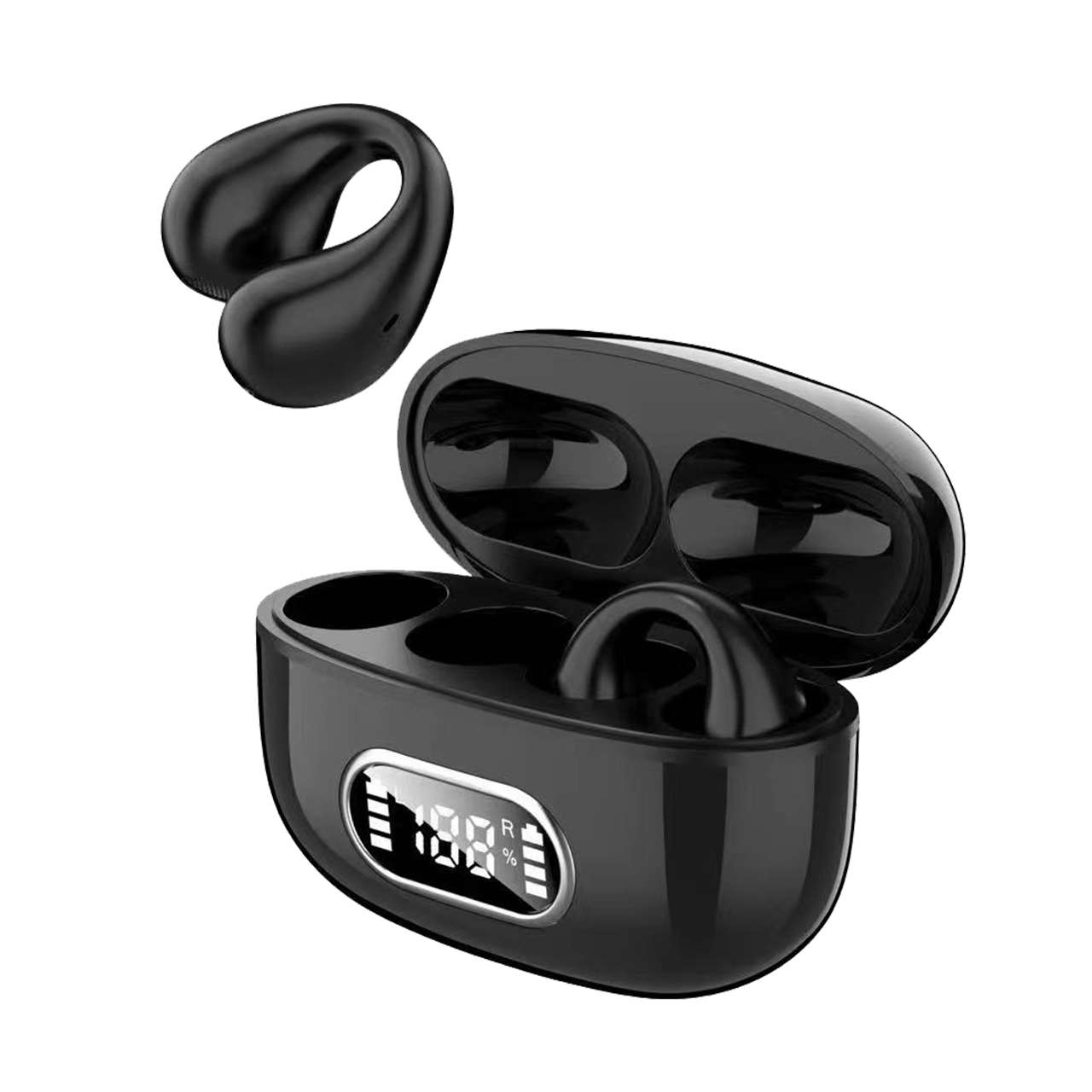 Lenovo Lai Ku EW307 Open True Wireless Bluetooth Earphones, Clip-On Non-In Music Sports Bone Conduction Concept Earphones, Compatible with Apple Huawei Xiaomi Phones, Black