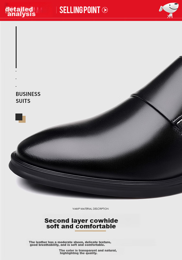 EGCHI Men's Leather Shoes, Business Casual Formal Wear, British Style, Durable And Comfortable Commuter Shoes for Men, CPZ0917, Black, Size 39 6