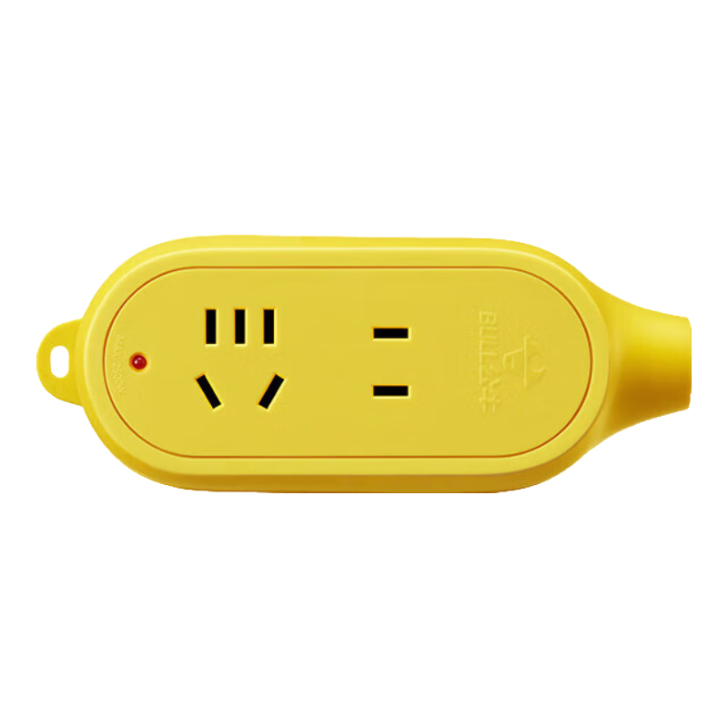 BULL Shockproof Anti-Fall Socket Power Strip Extension Cord Board Outdoor Yellow Cable Reel Surface-Mounted Multi-Outlet Socket New National Standard GN-C3 (Excluding Power Cord)