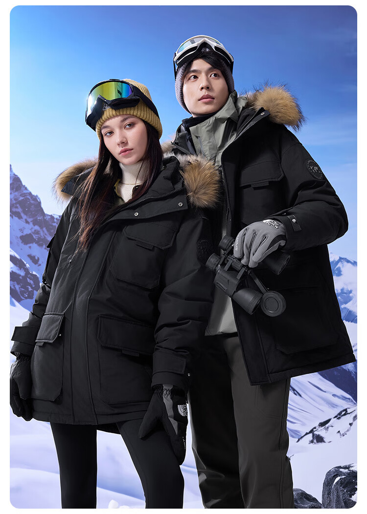 JD Original Imported Extreme Cold 95% Goose Down Jacket, 800 Fill Power, Triple Protection down Coat, Men's And Women's Winter Mid-Length Outerwear, Khaki Color, Size S 25
