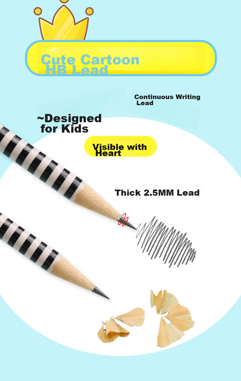 Touch Fish 20-Pack Children's Cartoon Pencils with Erasers, Creative Cute Reward Gifts for First Grade Elementary School Students And Kindergarten, Random Patterns 6