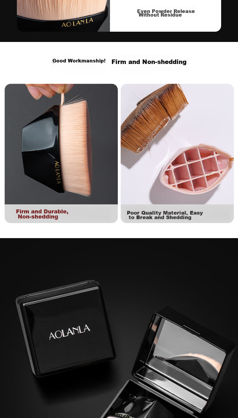 AOLANLA Portable Powder Brush No. 124, Loose Powder Blush Setting Brush, Soft And Skin-Friendly, Multifunctional Makeup Brush, Single Piece with Brush Case 9
