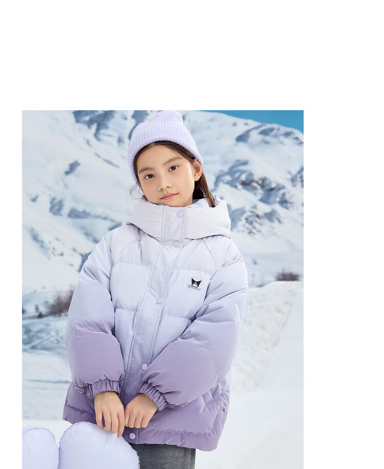 BALABALA Hello Kitty IP Girls' Winter Down Jacket Sanrio Protective Warm Fashion Coat 6
