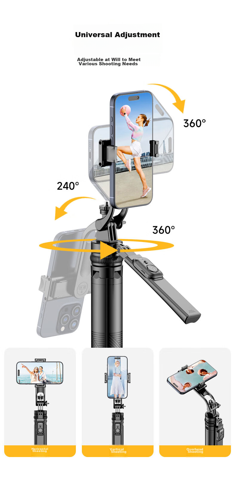 SelfieShow C18 New Ultra-Stable Aluminum Alloy 1.8-Meter Tripod, Selfie Stick with Anti-Shake, 360° Rotation, Handheld Outdoor Travel Live Streaming Photography Tool, Suitable for DJI Pocket 3 15