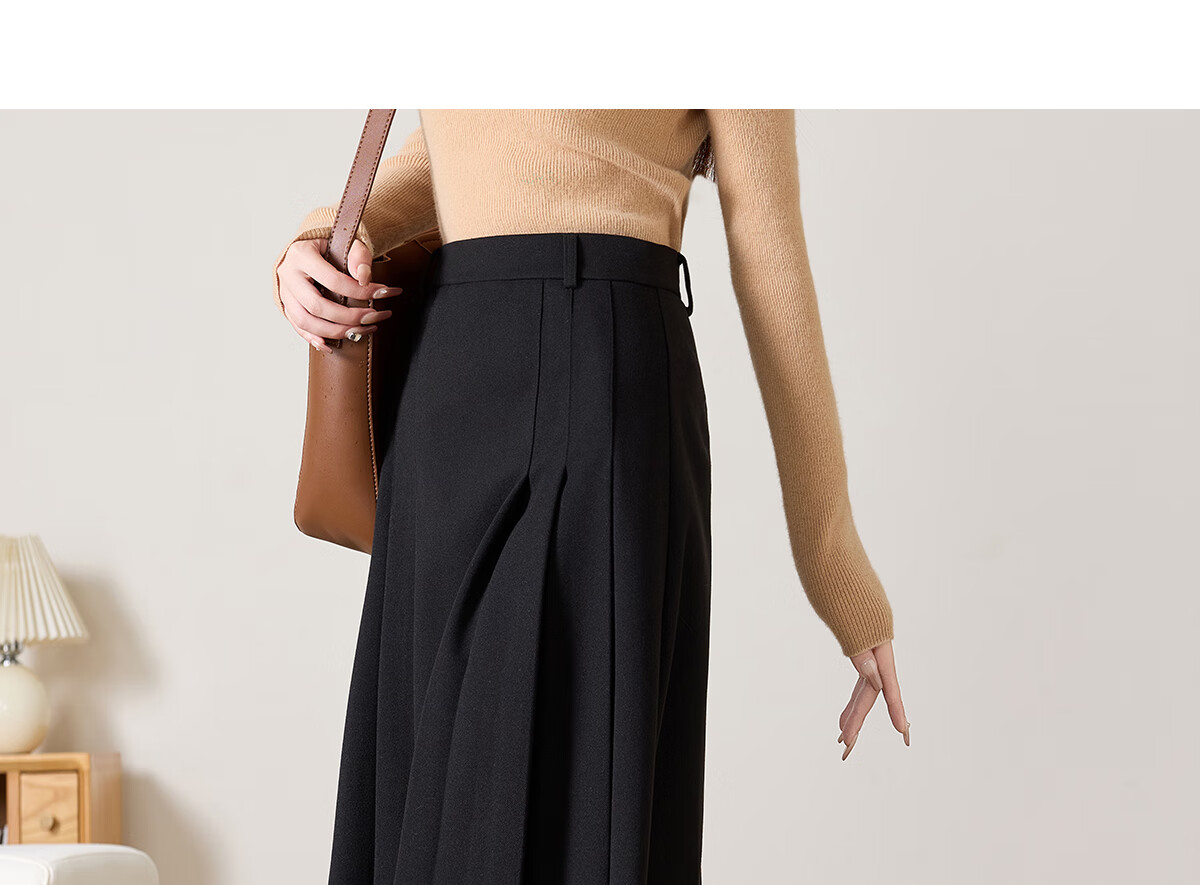 She Enjoy Woolen Skirt Women's Autumn Winter Versatile Woolen Pencil Skirt Mid-Length Straight Skirt T54B090 9