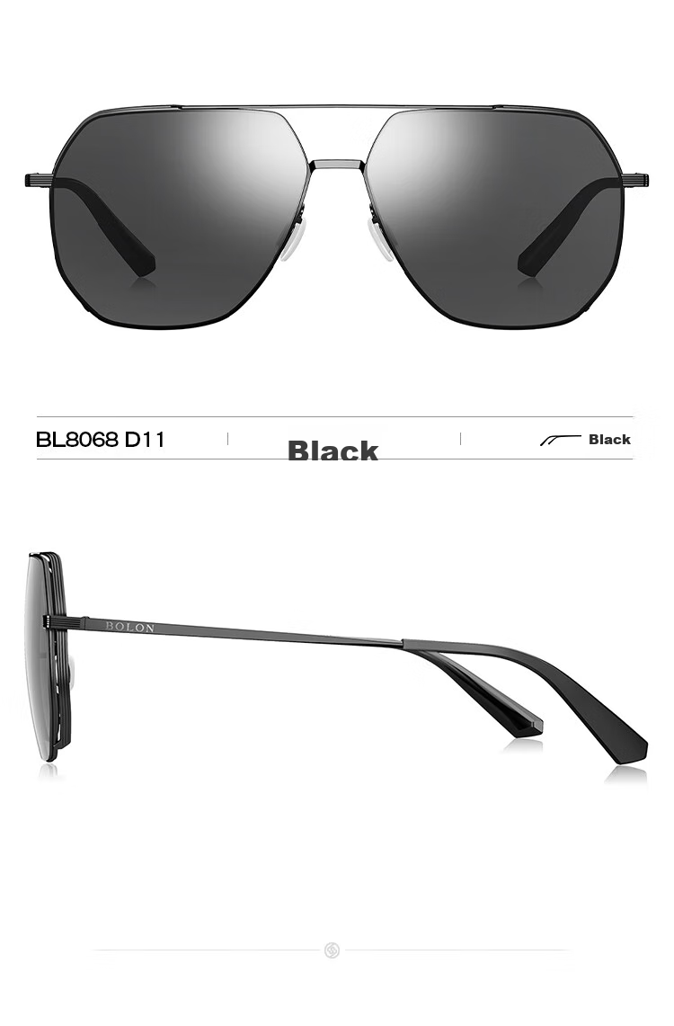 BOLON Aviator Polarized Sunglasses, Toad-Shaped Glasses, UV Protection, Driving Sunglasses, Trendy, BL8068C60 13
