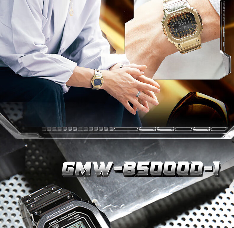 Casio Men's G-SHOCK Classic Small Square Small Silver Block Digital Watch, Japanese/Korean Style Gift Box Edition GMW-B5000D 4