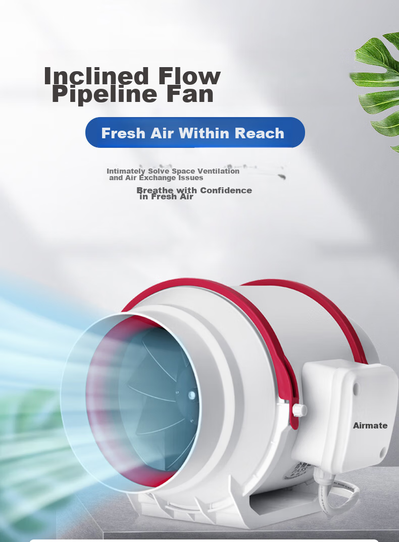 AIRMATE Duct Fan, Exhaust Ventilation Fan, 6-Inch Kitchen Smoke Extraction, Cross Flow Fresh Air System, DPT15-50A 2