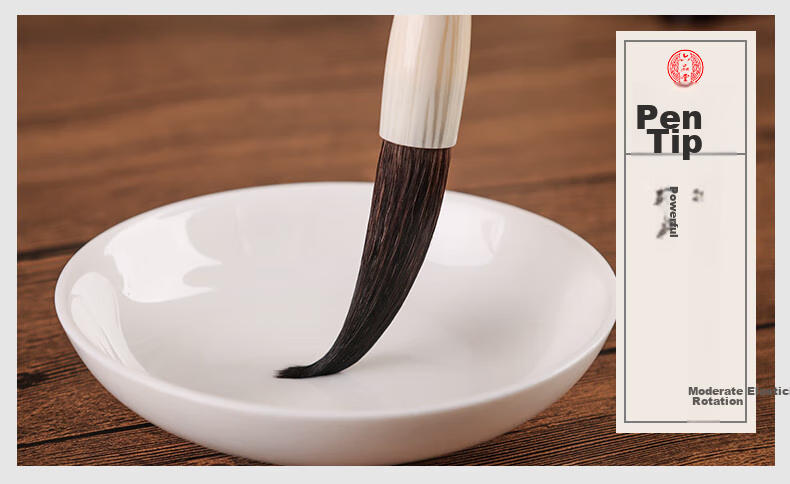 [Lowest Price Online] Liupintang Deyingxiangshou Beginner's Wolf And Sheep Calligraphy Brush for Chinese Painting, Large Regular Script Medium Regular Script Small Regular Script Brush, Four Treasures of The Study Huzhui Brush, Medium Regular Script, 1 Piece 10