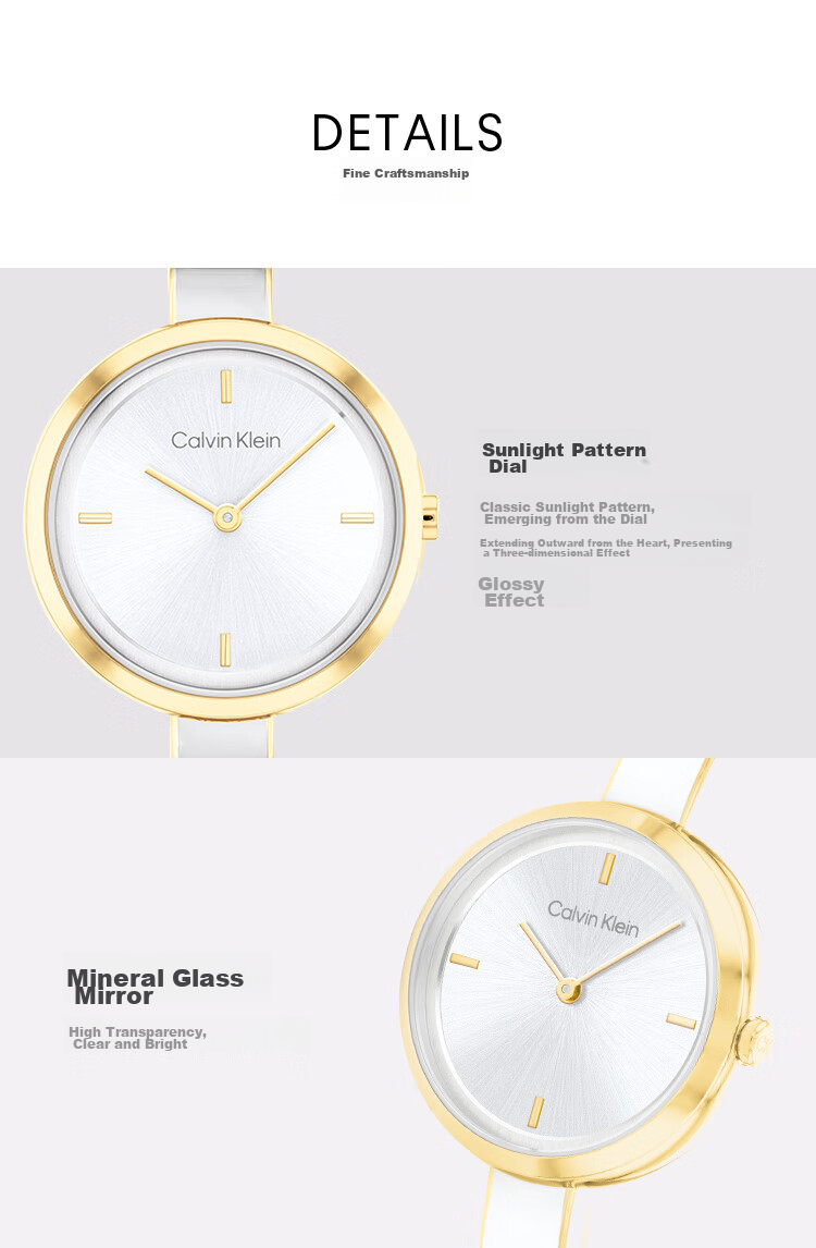 Calvin Klein CK Watch, Sunlight Model, Steel Strap Women's Wristwatch, Goddess Day New Year Gift, 25200189 3