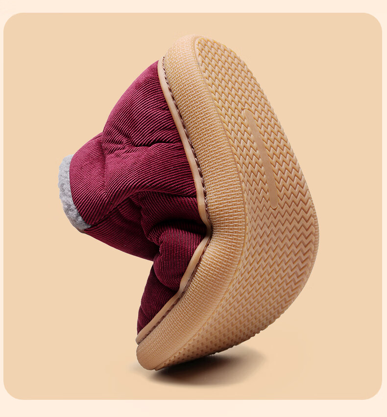 GUOLUOFEI Elderly Cotton Slippers with Heel, Non-Slip Indoor And Outdoor Wear, Warm Winter Cotton Shoes for Men And Wome 5