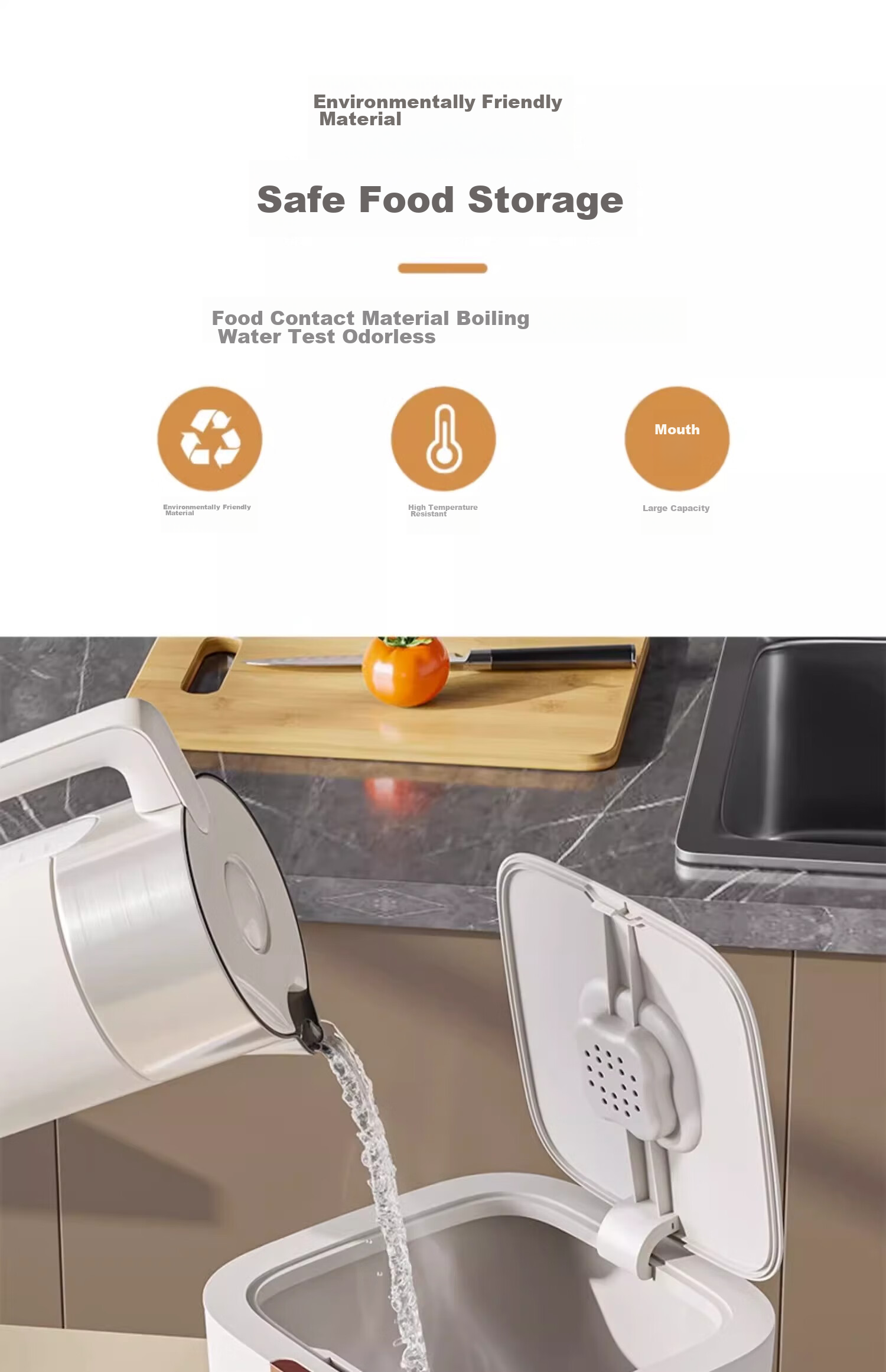 Jiadu Rice Container, Insect-Proof And Moisture-Proof Sealed Household Rice Storage Bin, Food-Grade Rice Storage Box, Flour Storage Jar 13