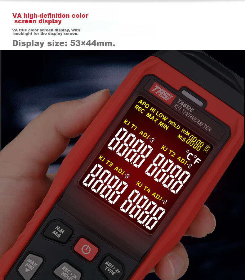 Teans Thermocouple Temperature Meter Multi-Channel Temperature Tester Recorder Contact Thermometer TA612C 5