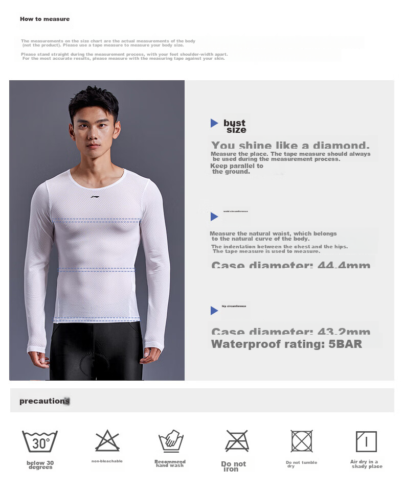 Li-Ning Long-Sleeve Cycling Jersey for Men, Quick-Dry Sweat-Wicking Undershirt for Road And Mountain Biking Top 12