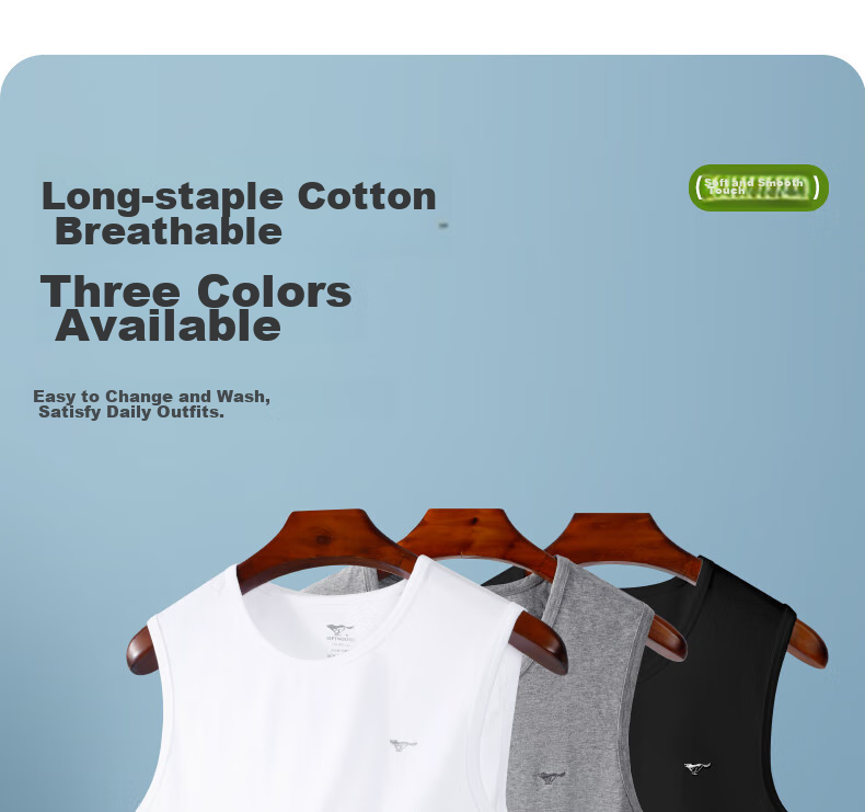 SEPTWOLVES Men's Sports Wide-Shoulder Tank Top, Casual Cotton-Modal Round Neck Versatile Athletic Undershirt for Home Wear 9