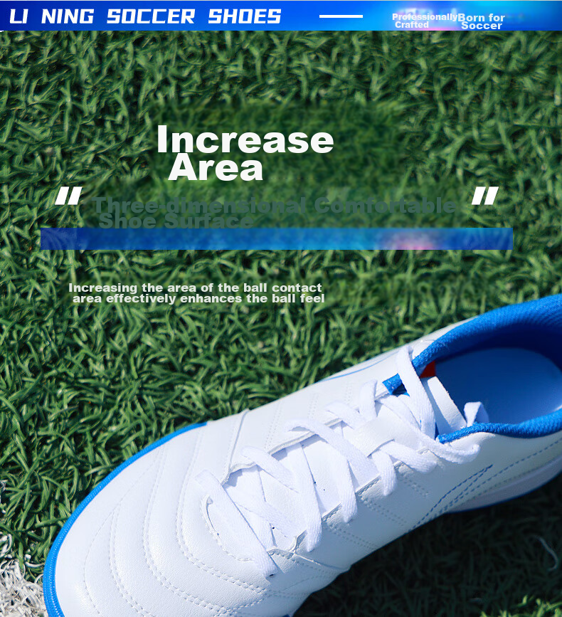 Li-Ning Soccer Shoes for Adults, Men And Women, TF Turf Cleats, Youth And Children's Professional Competition Training Summer Shoes, Non-Slip Cleated Shoes Size 42 5