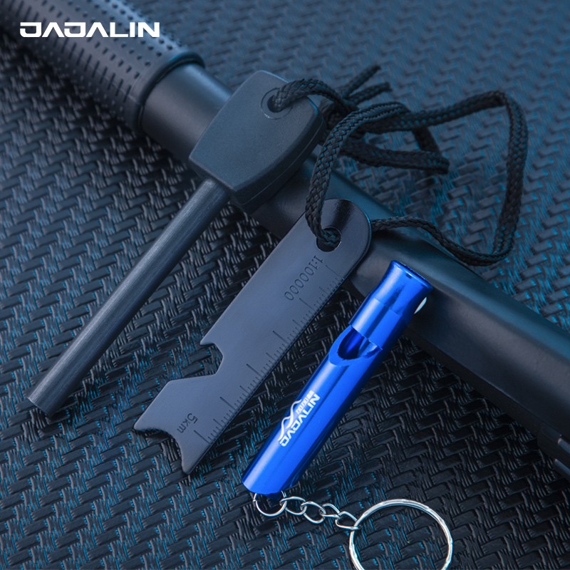 JAJALIN Professional Outdoor Camping Survival Three-In Fire Starter, Survival Magnesium Rod Fire Stone, with Whistle, Large Outdoor Equipment