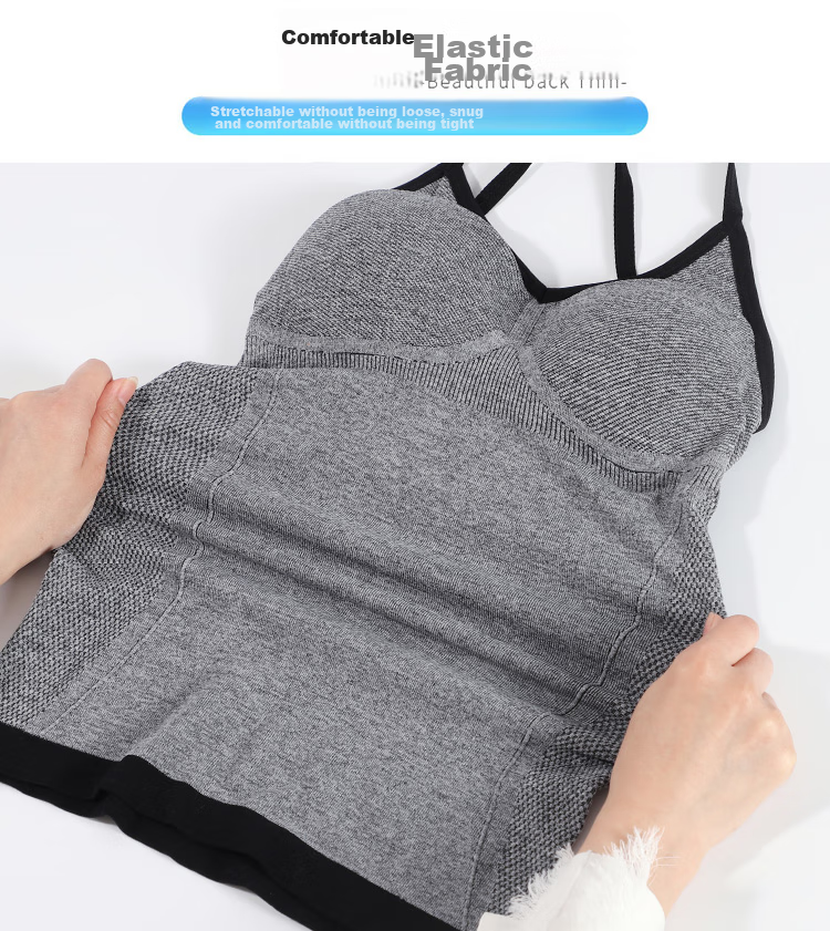 LangSha Women's Cross-Back Camisole, Long Undershirt, Inner Wear, Outer Wear, Trendy, Black, One Size Fits All 12