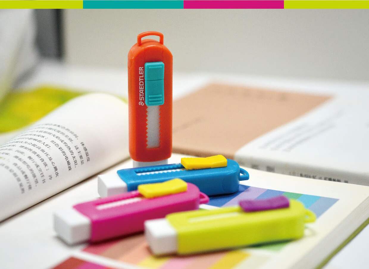 STAEDTLER Push-Pull Eraser, Retractable Lockable Eraser with Less Debris, Clean, for Elementary School Students, Essential for Back to School, Sketching And Drawing, Office Supplies - Mint Ice Gree 7