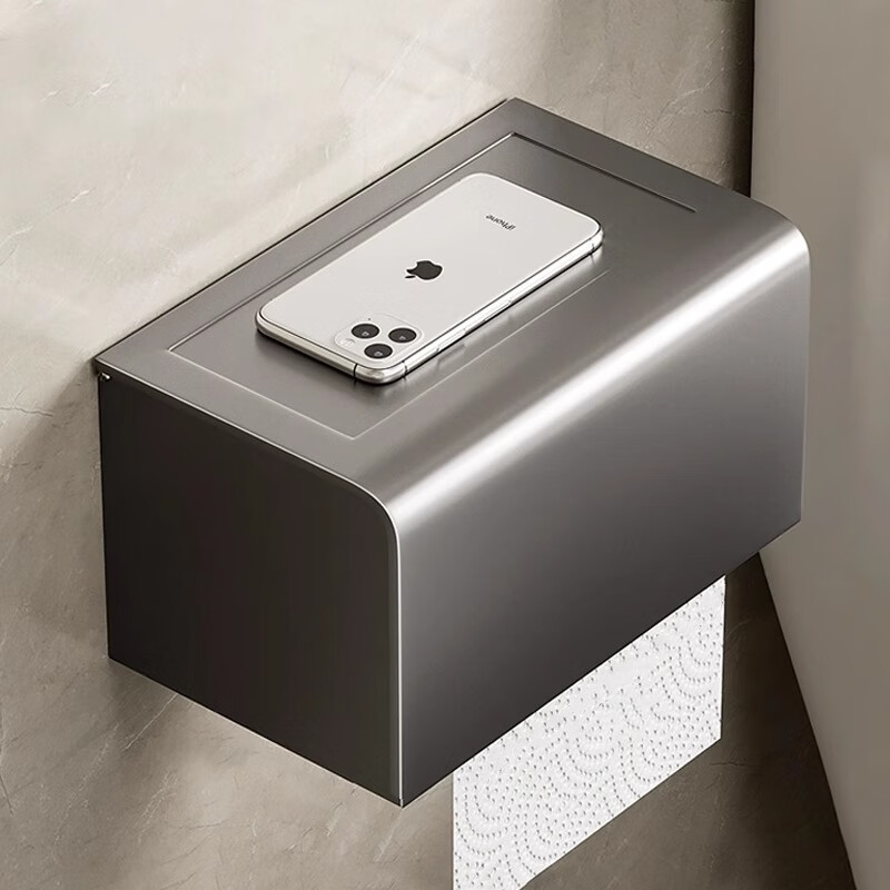 Baihan Bathroom Tissue Box Paper Towel Holder Toilet Paper Storage Rack Wall-Mounted No-Drill Bathroom Roll Paper Dispenser