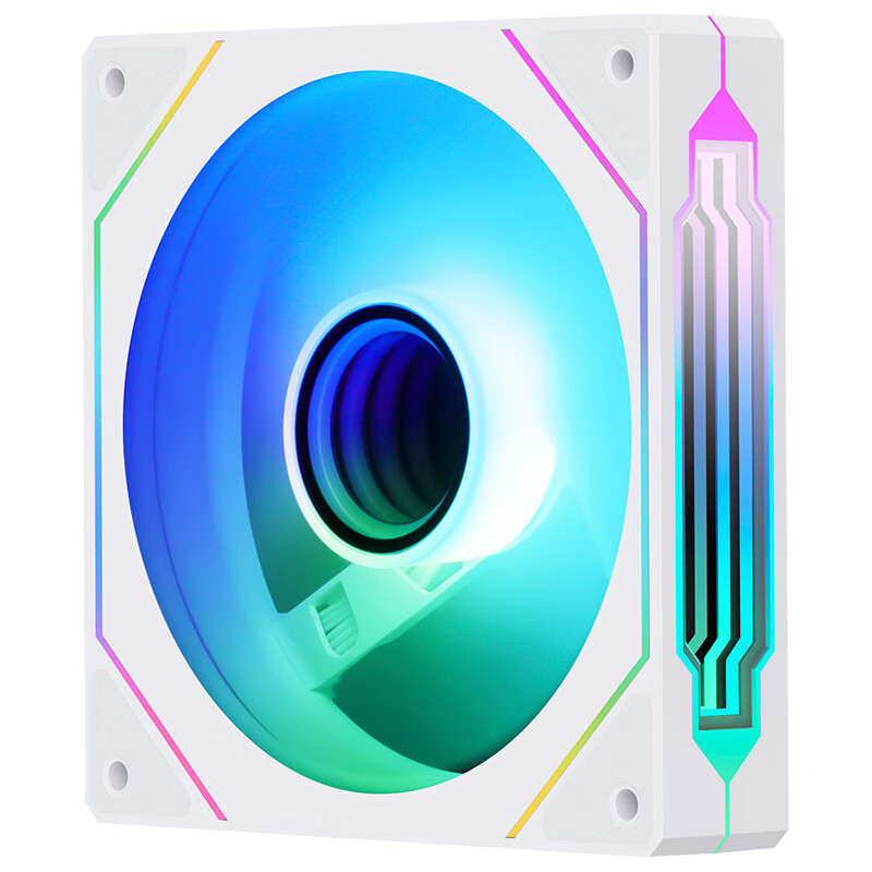 Segotep Ningjing 12 White ARGB Prism Case Cooling Fan (12CM PWM Temperature Control, Motherboard Synchronized Lighting Effects, Supports Daisy-Chained Power Supply, Desktop Computer Case Fan)