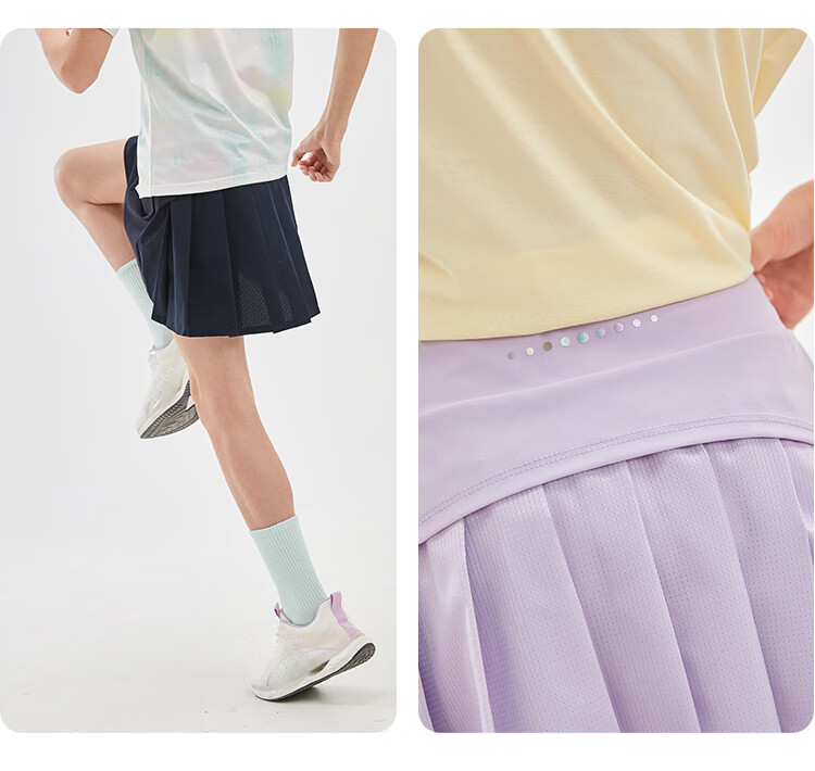 SOUHAIT Girls' Cooling Sun Protection Short Skirt, Summer New Style Children's Pleated Skirt, Navy Blue, Size 170 6