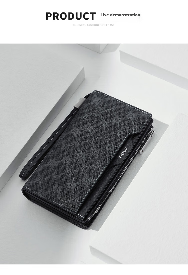 GOLF Men's Multi-Card Holder Clutch, Anti-Theft Wallet, Long Bifold Purse for Men's Driver's License And Cash 16
