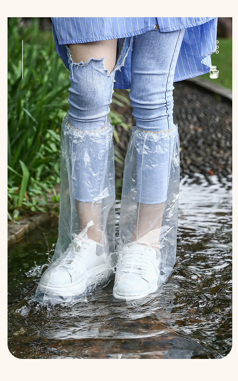 40,000 KM Disposable Rain Shoe Covers and Raincoat for Adults Outdoor Hiking Travel Portable Thickened Long Full-Body Stormproof Pants Leg Covers 14