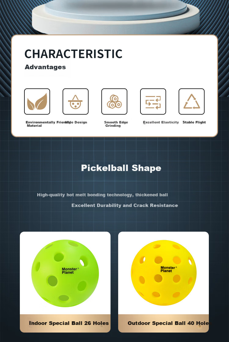 Monsterplanet Pickleball Ball, USAPA Certified, for Indoor And Outdoor Competition Training And Official Matches 2