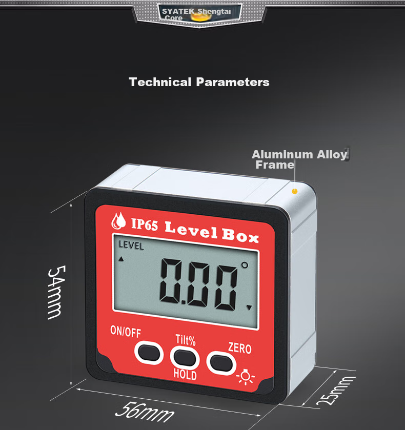 SYNTEK Mini Angle Measuring Instrument, Compact Digital Inclinometer, Electronic Slope Meter with Magnet, High-Precision Leveling Gauge 9