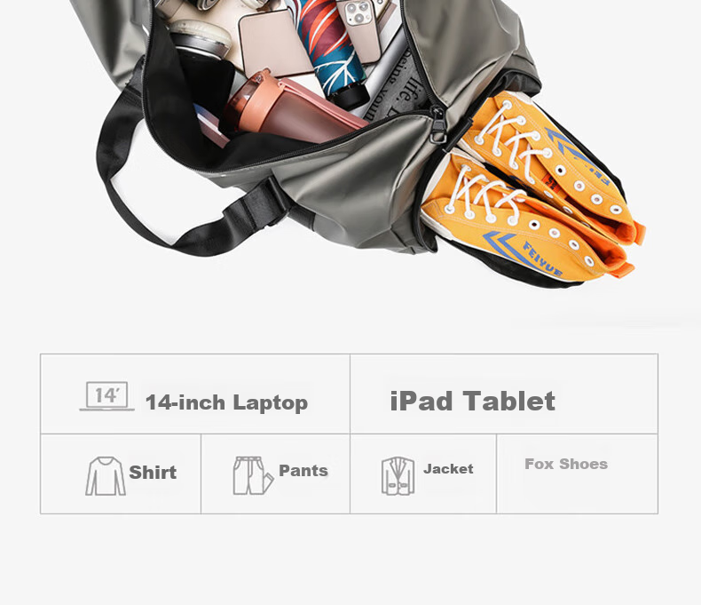 40,000 KM Fitness Bag Wet and Dry Separation Men's Short Trip Bag Women's Large Capacity Backpack Swimming Handheld Luggage Single Shoulder Crossbody Bag 7
