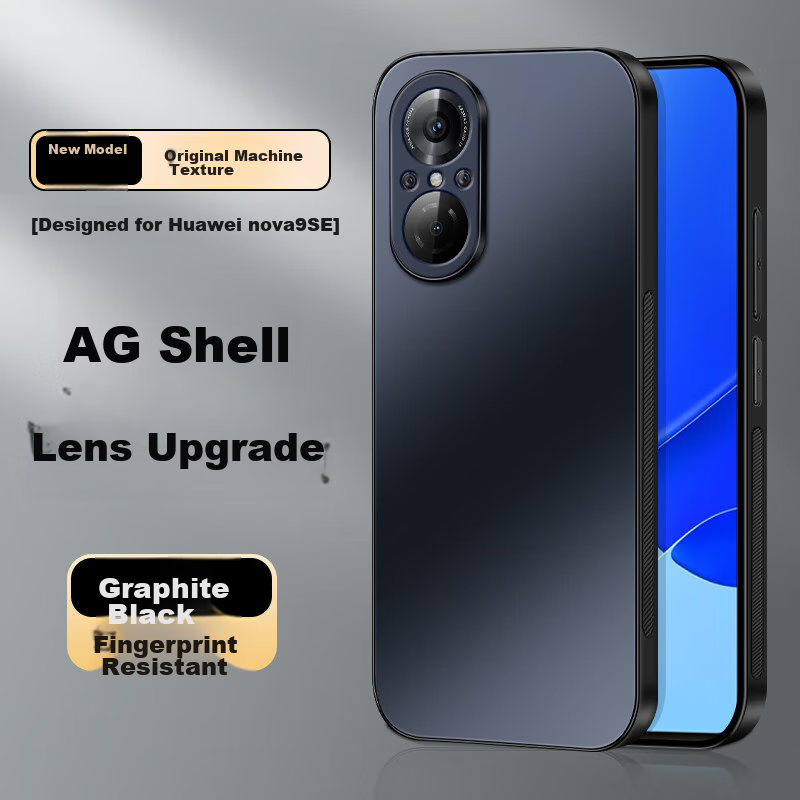 Чехол для Huawei Nova 9 SE, Shangsu, противоударный, с защитой камеры, AG матовый, черный, бизнес-стиль