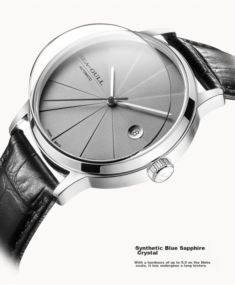 SEAGULL Men's Automatic Mechanical Watch, Bauhaus Date Display Men's Watch, Birthday Gift for Men, Model 6091 25