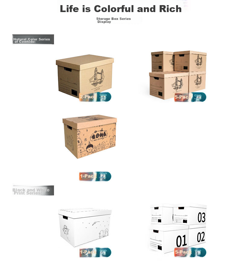 QDZX Moving Cardboard Boxes with Lids, Paper Storage Containers, Cotton Gift Boxes, Japanese-Style Storage Boxes for Organization Materials, Set of 5 9