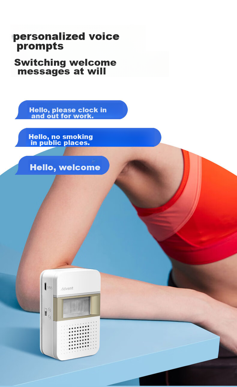 Advent 005RLU-GLD, Infrared Sensor Doorbell, Rechargeable, Shop Entrance Reminder, Welcome Sign, Reception Device 2
